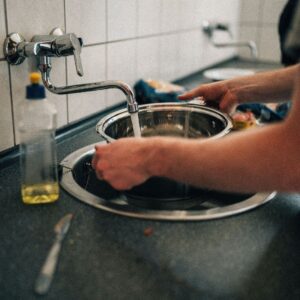 person using a sink