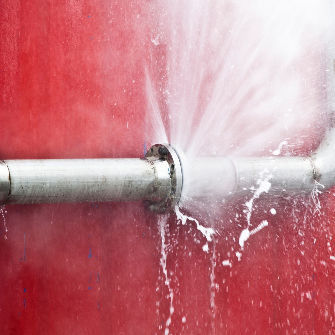 image of a burst pipe