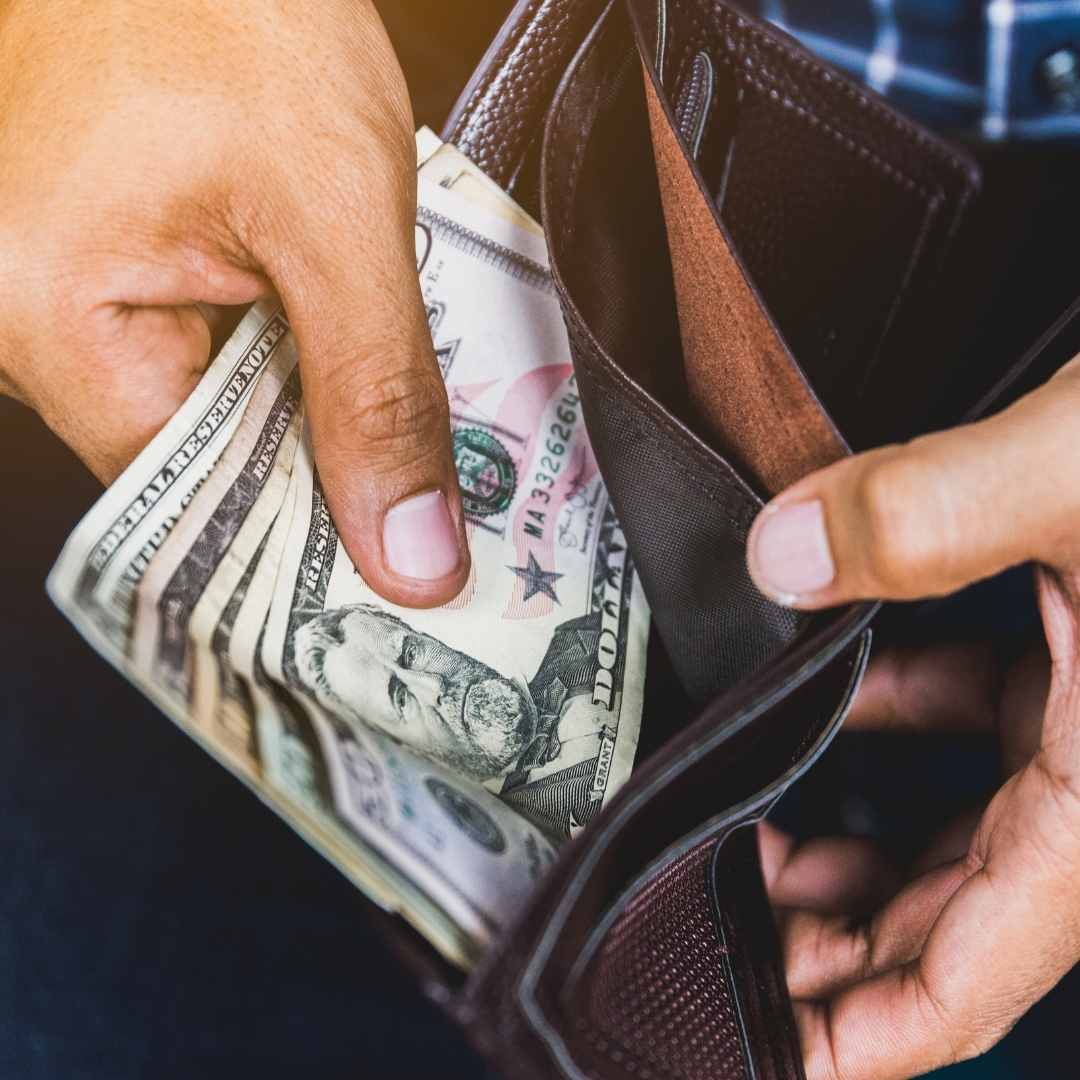 image of an open wallet