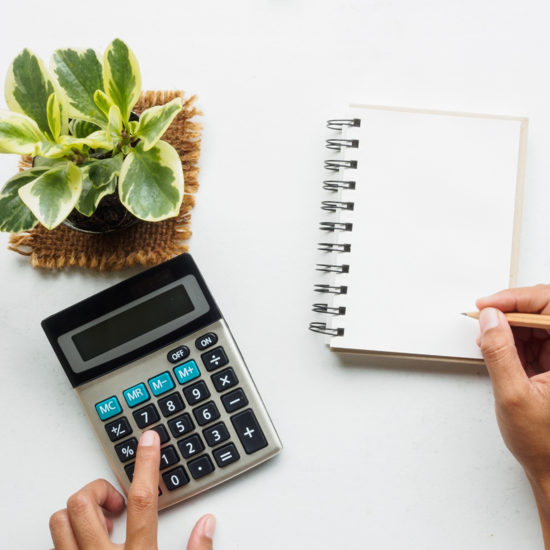 calculator and notebook