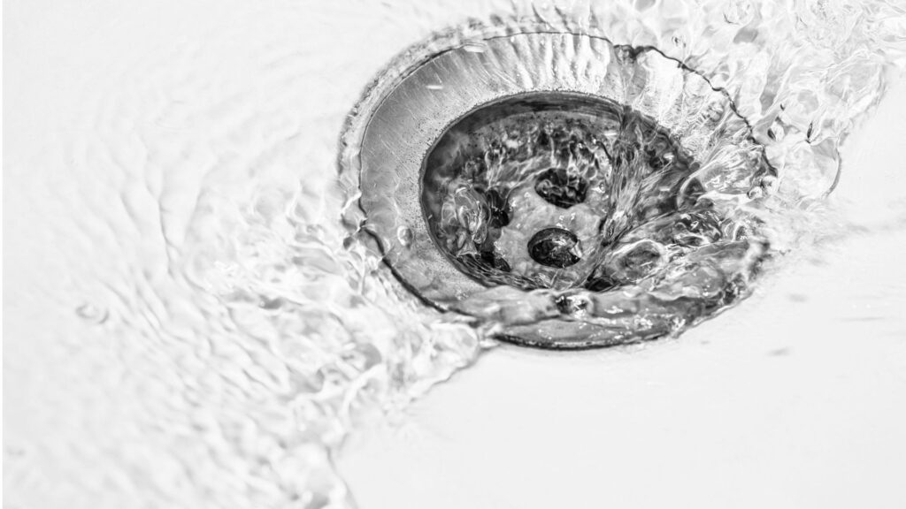 water going down drain