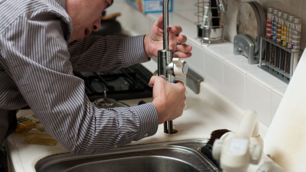 working on a sink
