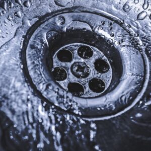 Water going down a drain