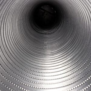 Inside a metal pipe