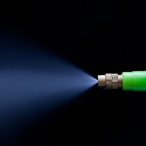 Hydro jetting against a black background