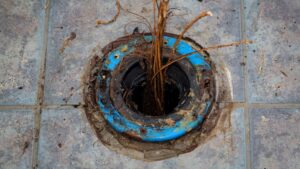 tree roots coming from pipe